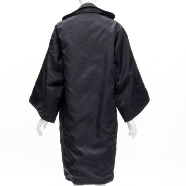 Women's YOHJI YAMAMOTO Vintage black armhole cutout padded kimono overcoat S For Sale