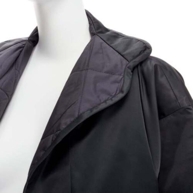 YOHJI YAMAMOTO Vintage black armhole cutout padded kimono overcoat S For Sale 1