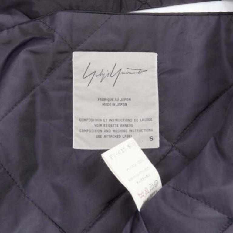 YOHJI YAMAMOTO Vintage black armhole cutout padded kimono overcoat S For Sale 4