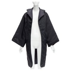 YOHJI YAMAMOTO Vintage Schwarzer Armausschnitt gepolsterter Kimono Mantel S