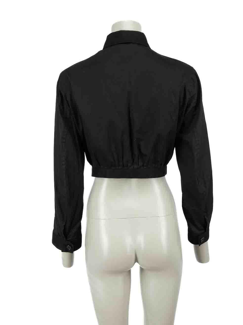 Yohji Yamamoto Vintage Black Zip Up Cropped Jacket Size S In Excellent Condition For Sale In London, GB