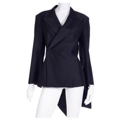 Yohji Yamamoto Used Deconstructed Black Mohair Tuxedo Style Jacket w Tails