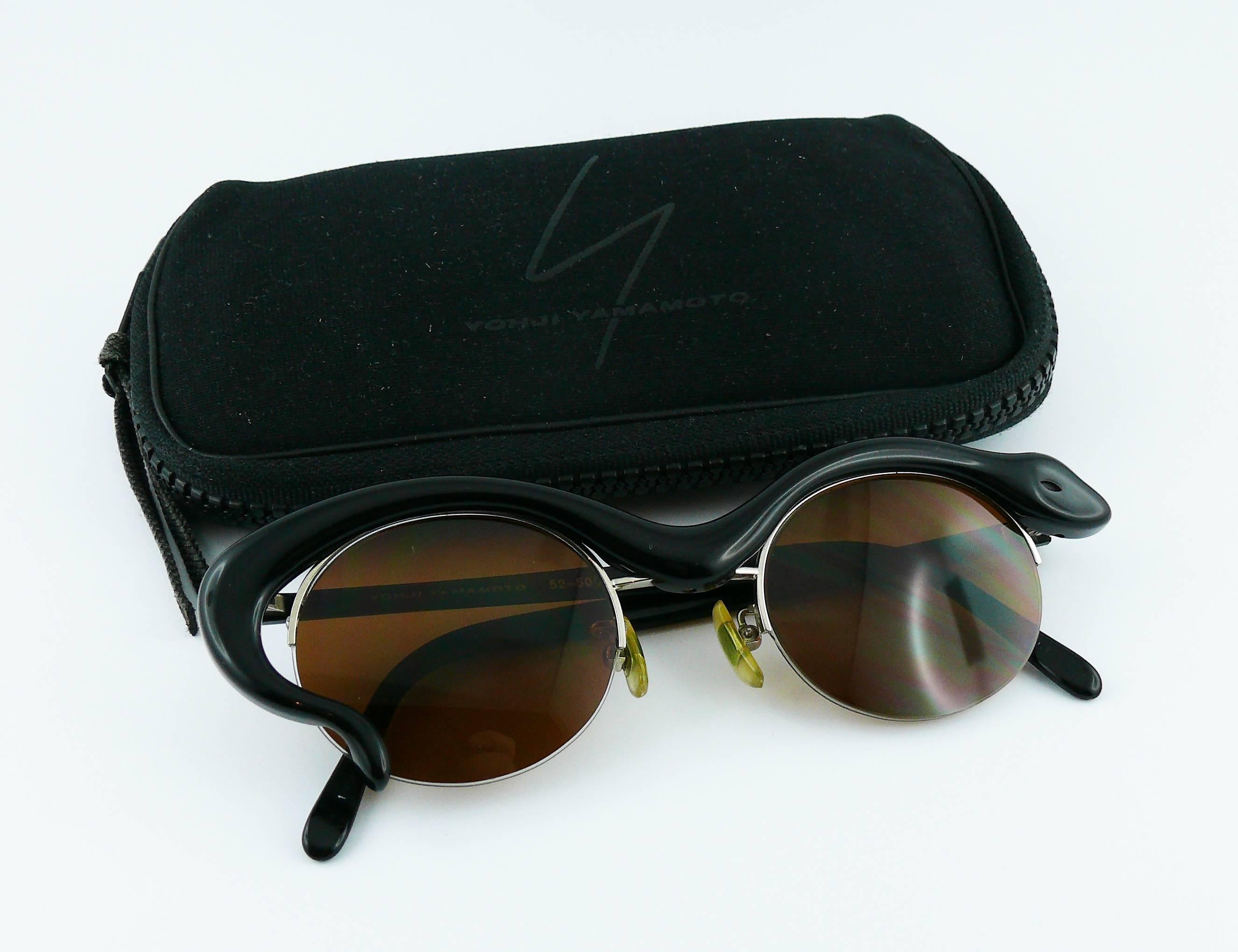 Black Yohji Yamamoto Vintage Snake Sunglasses Model 52-5001