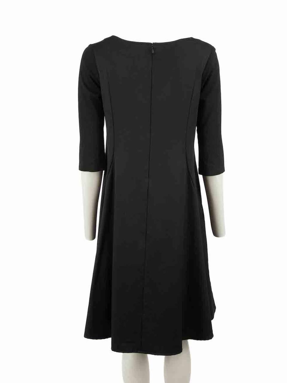 Yohji Yamamoto Vintage Y‚Äôs Black Wool Mid Sleeve Dress Size M In Excellent Condition For Sale In London, GB