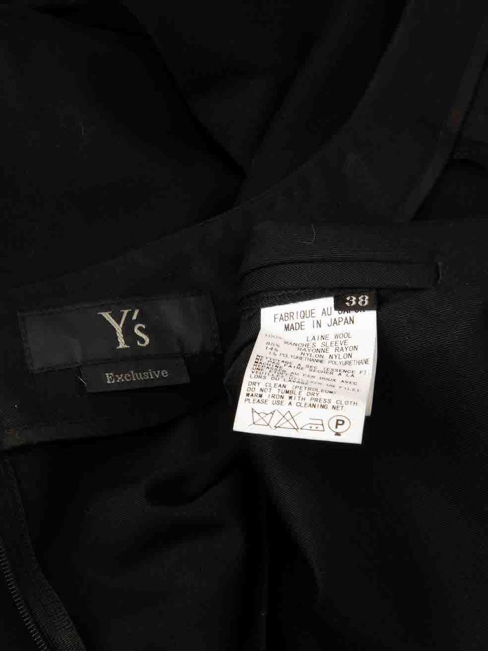 Yohji Yamamoto Vintage Y‚Äôs Black Wool Mid Sleeve Dress Size M For Sale 3