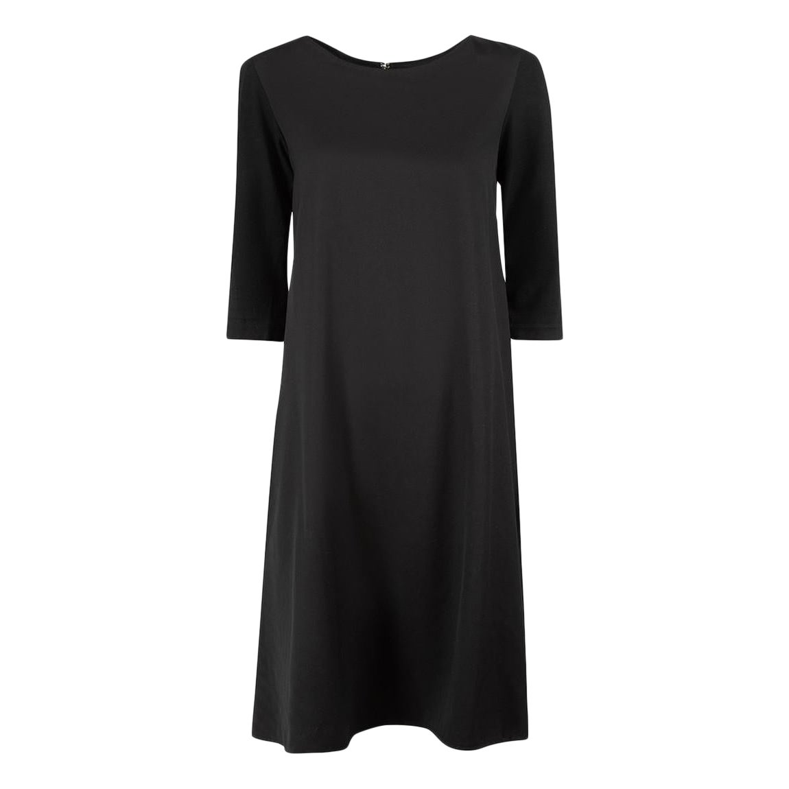 Yohji Yamamoto Vintage By Y's Schwarzes Kleid aus Wolle mit mittleren Ärmeln Größe M