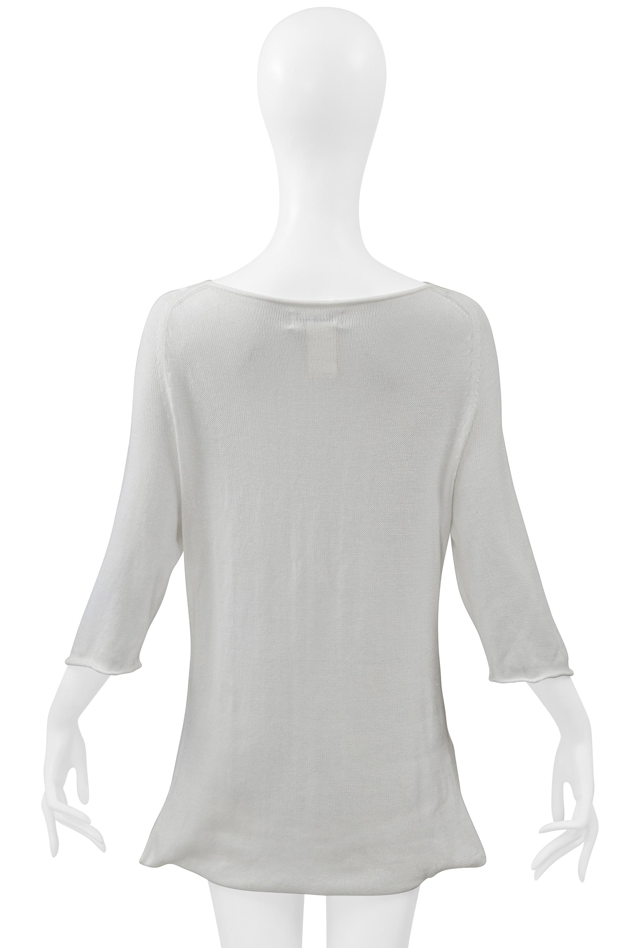 Yohji Yamamoto Suéter Blanco De Algodón Con Recorte Ss 2001 en Excelente estado para la venta en Los Angeles, CA