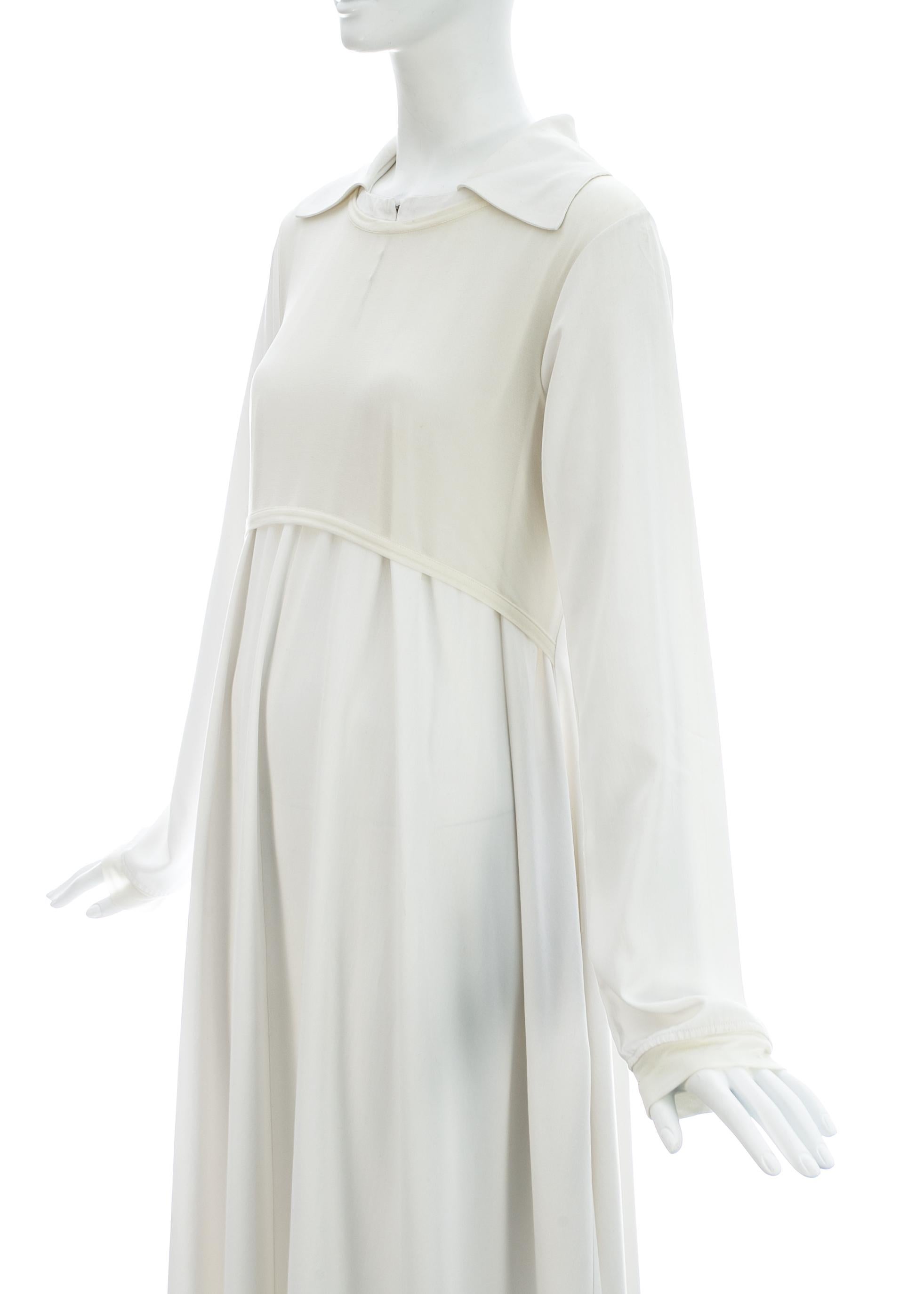 Robe longue en coton blanc avec t-shirt en nylon Yohji Yamamoto, vers 1990  Unisexe en vente
