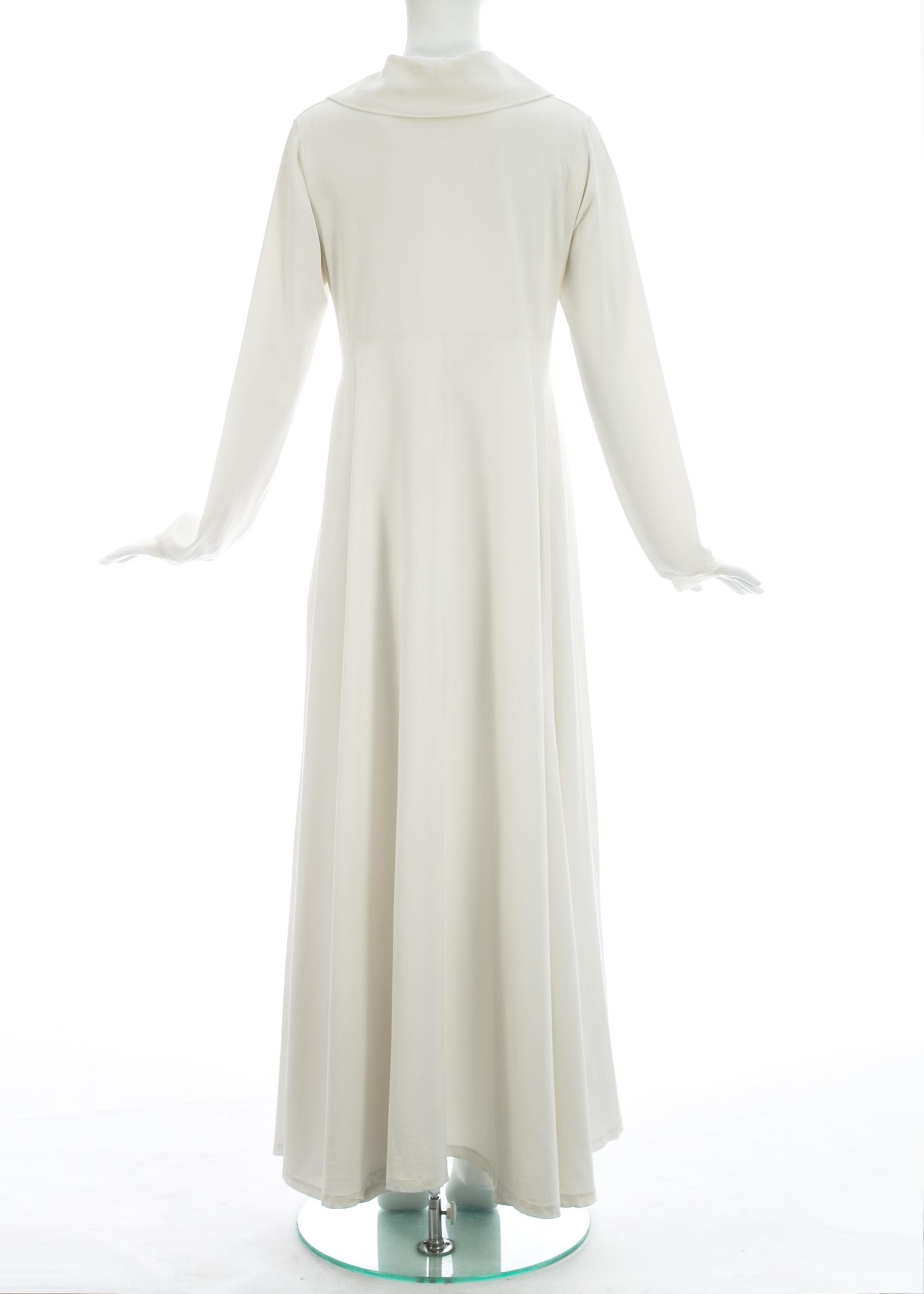Yohji Yamamoto white cotton maxi dress with nylon t-shirt, c. 1990s  In Good Condition For Sale In London, GB