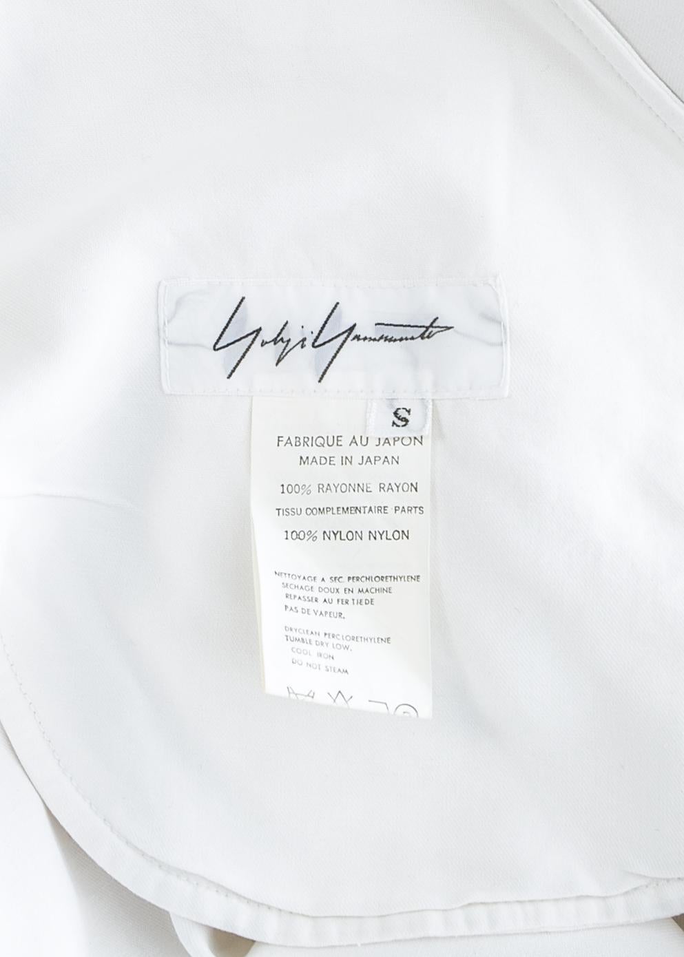 Robe longue en coton blanc avec t-shirt en nylon Yohji Yamamoto, vers 1990  en vente 3