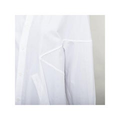 YOHJI YAMAMOTO white cotton oversized asymmetric high low hem shirt JP2 M