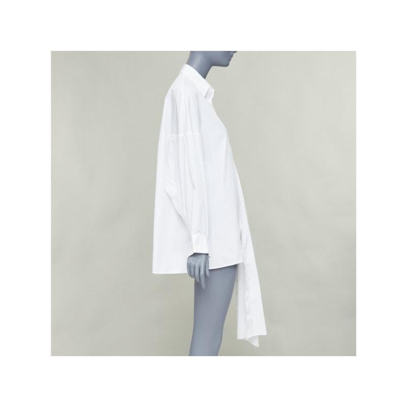 YOHJI YAMAMOTO white cotton oversized asymmetric high low hem shirt JP2 M In condizioni buone in vendita a Hong Kong, NT