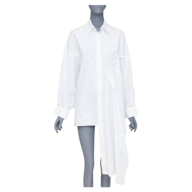 YOHJI YAMAMOTO white cotton oversized asymmetric high low hem shirt JP2 M