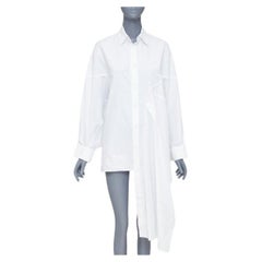 YOHJI YAMAMOTO white cotton oversized asymmetric high low hem shirt JP2 M
