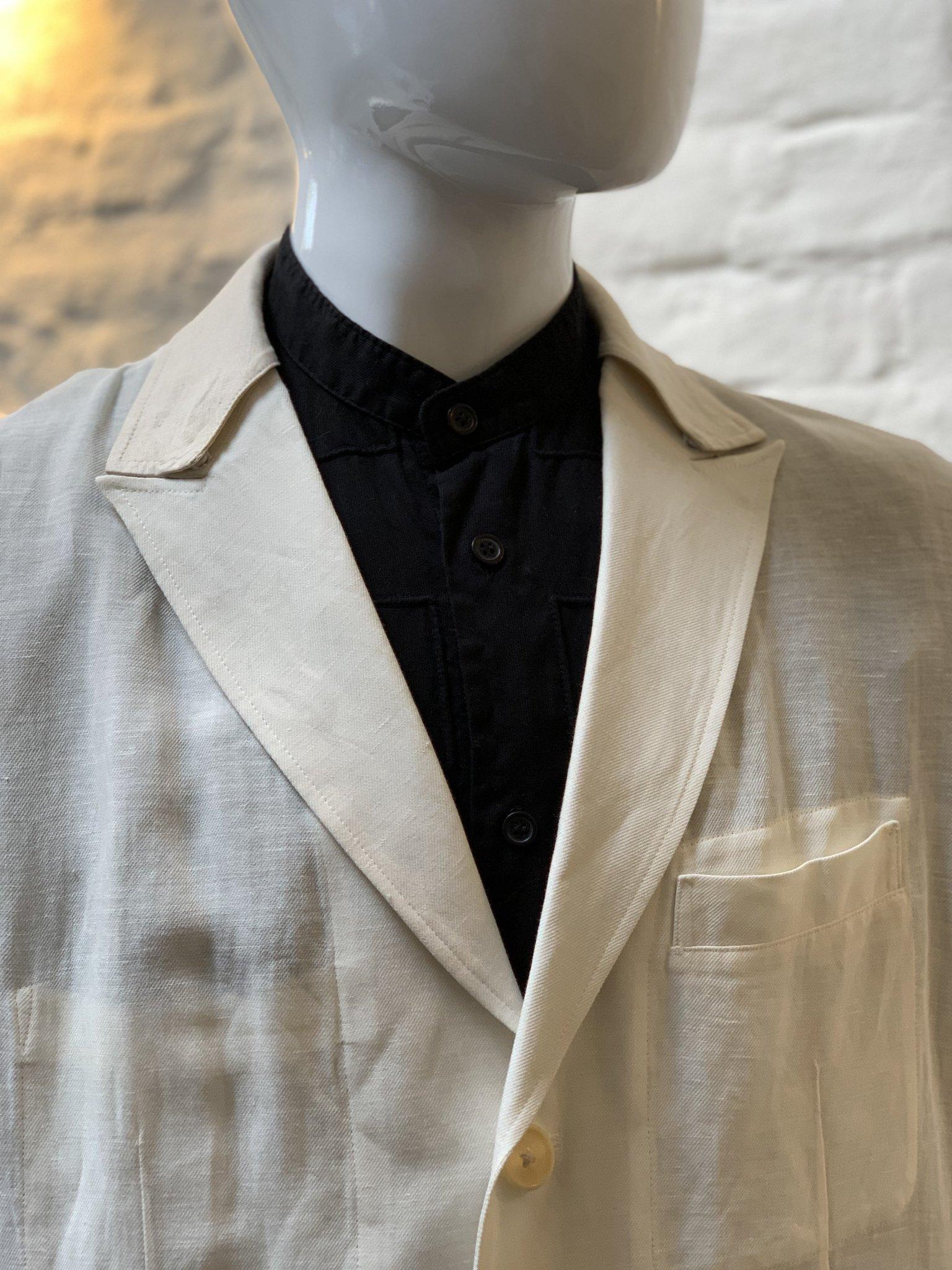 Gray Yohji Yamamoto White Linen Jacket For Sale