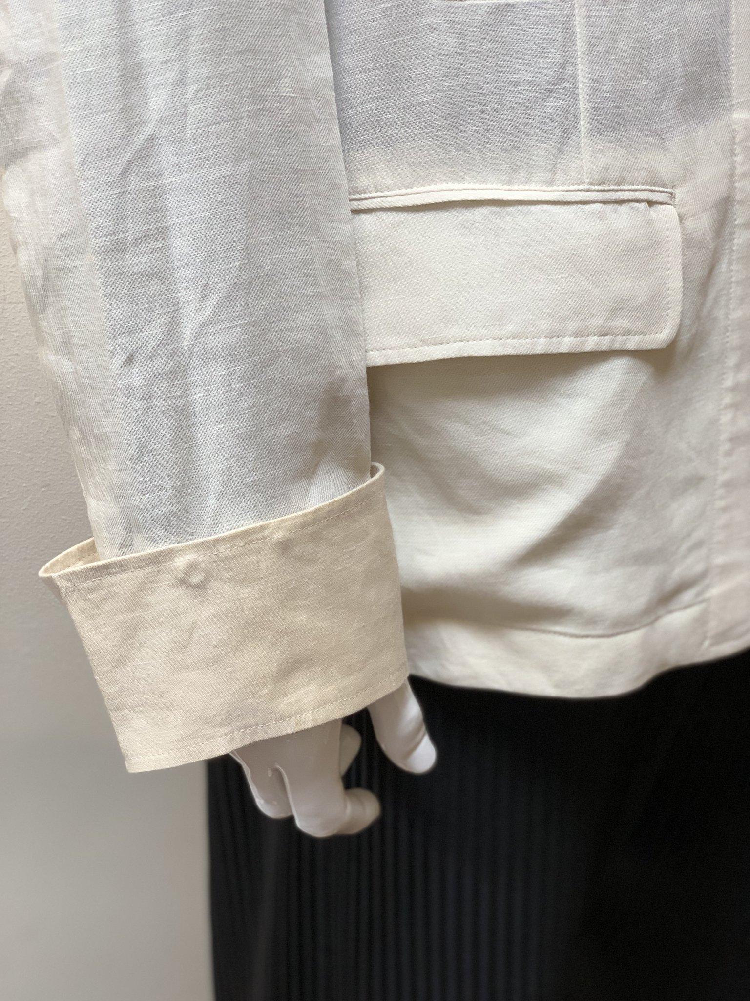 Men's Yohji Yamamoto White Linen Jacket For Sale