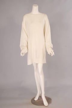 Yohji Yamamoto White Sweater Dress with Multiple Interesting Zippers