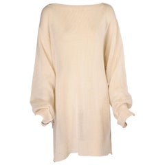 Yohji Yamamoto White Sweater Dress with Multiple Interesting Zippers