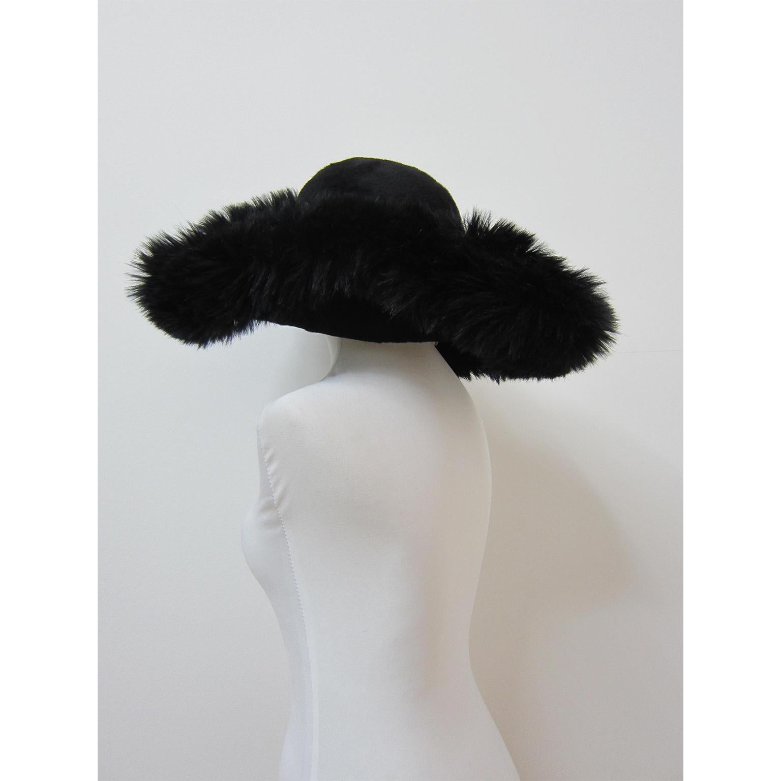 Women's Yohji Yamamoto Wide Brim Faux Fur Hat circa AW 2013