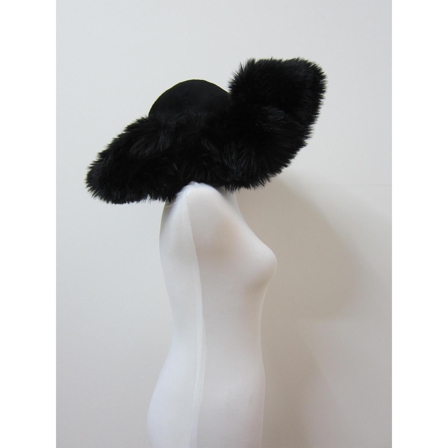 Yohji Yamamoto Wide Brim Faux Fur Hat circa AW 2013 1