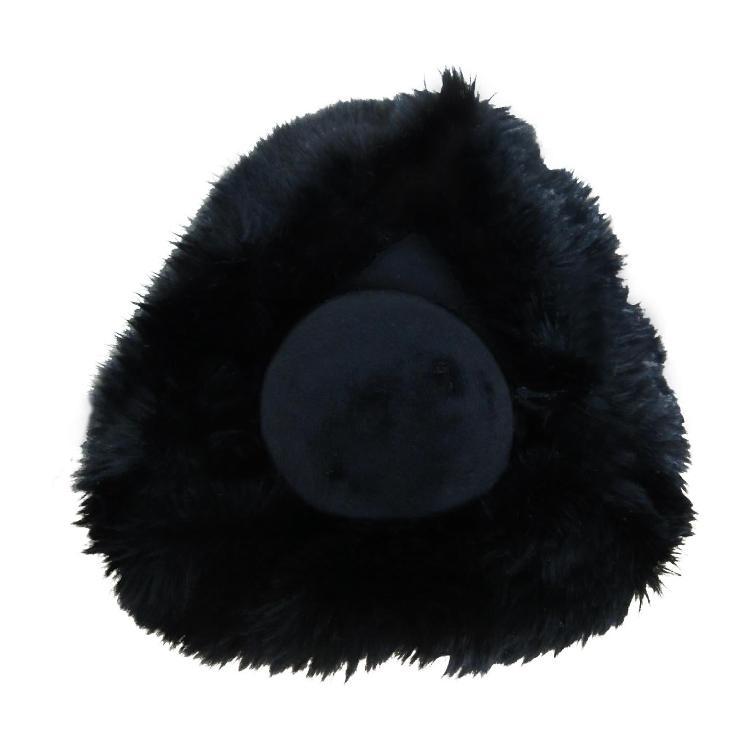 Yohji Yamamoto Wide Brim Faux Fur Hat circa AW 2013 2