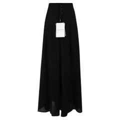 Yohji Yamamoto - Pantalon culotte asymétrique noir taille haute pour femme, A/H2021