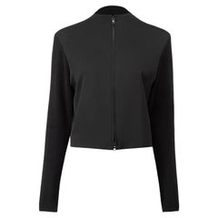 Yohji Yamamoto Women's Black Knit Panel Cropped Jacket