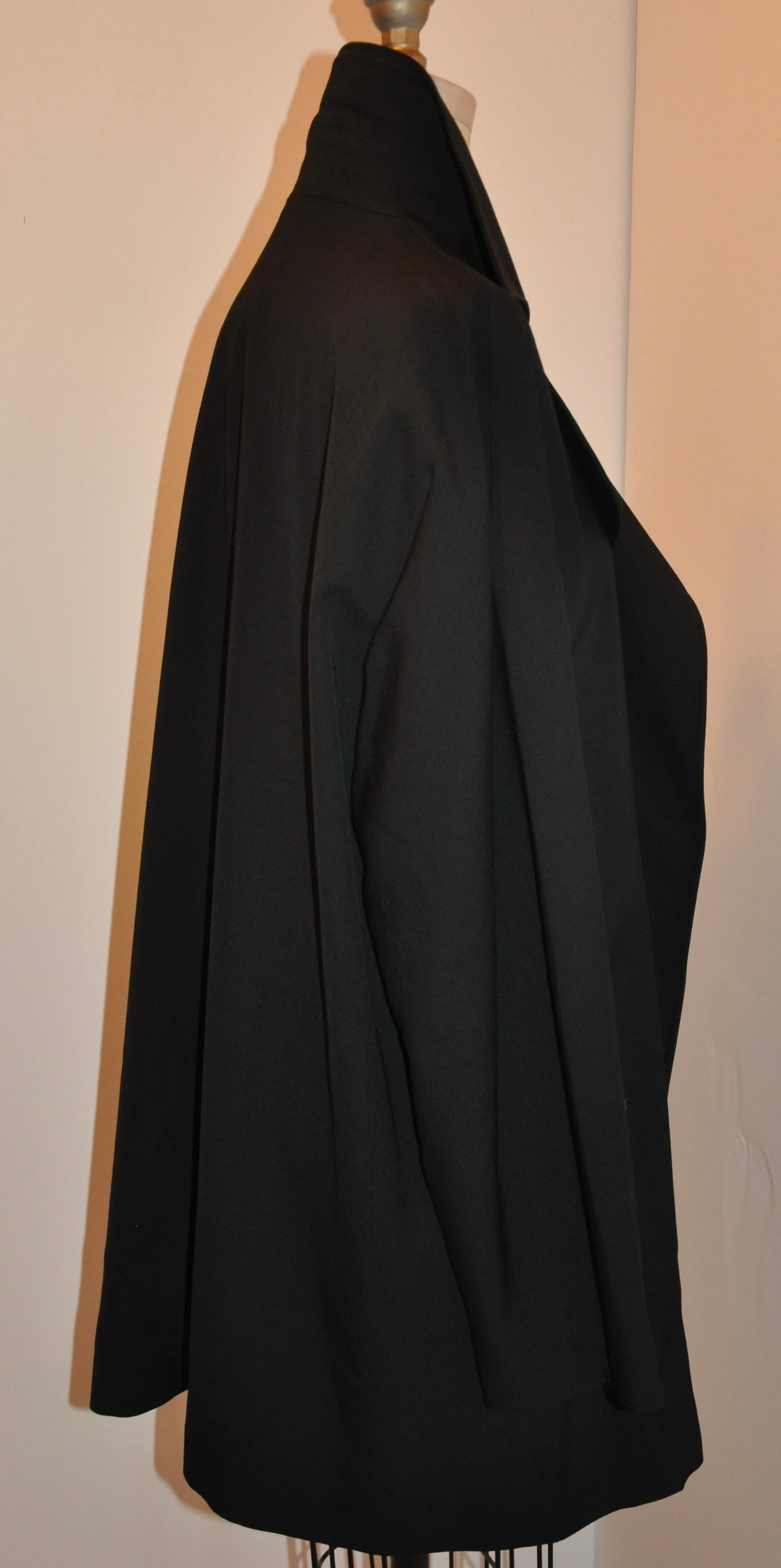Women's or Men's Yohji Yamamoto Wonderfully Draped Black Brush Wool Deconstructed Trench Coat For Sale