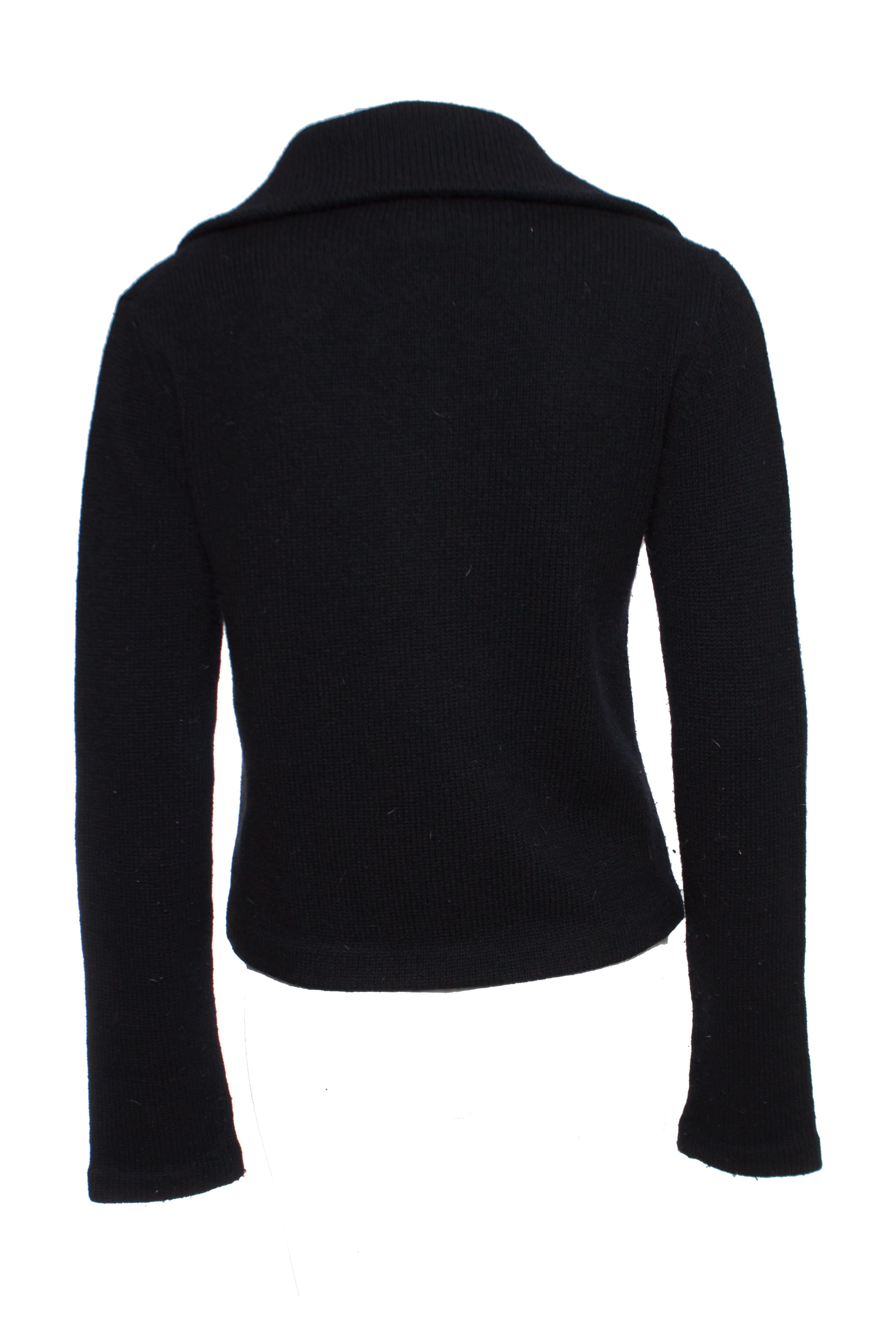 Yohji Yamamoto, Wollweste mit extra hohem Kragen. (Schwarz) im Angebot