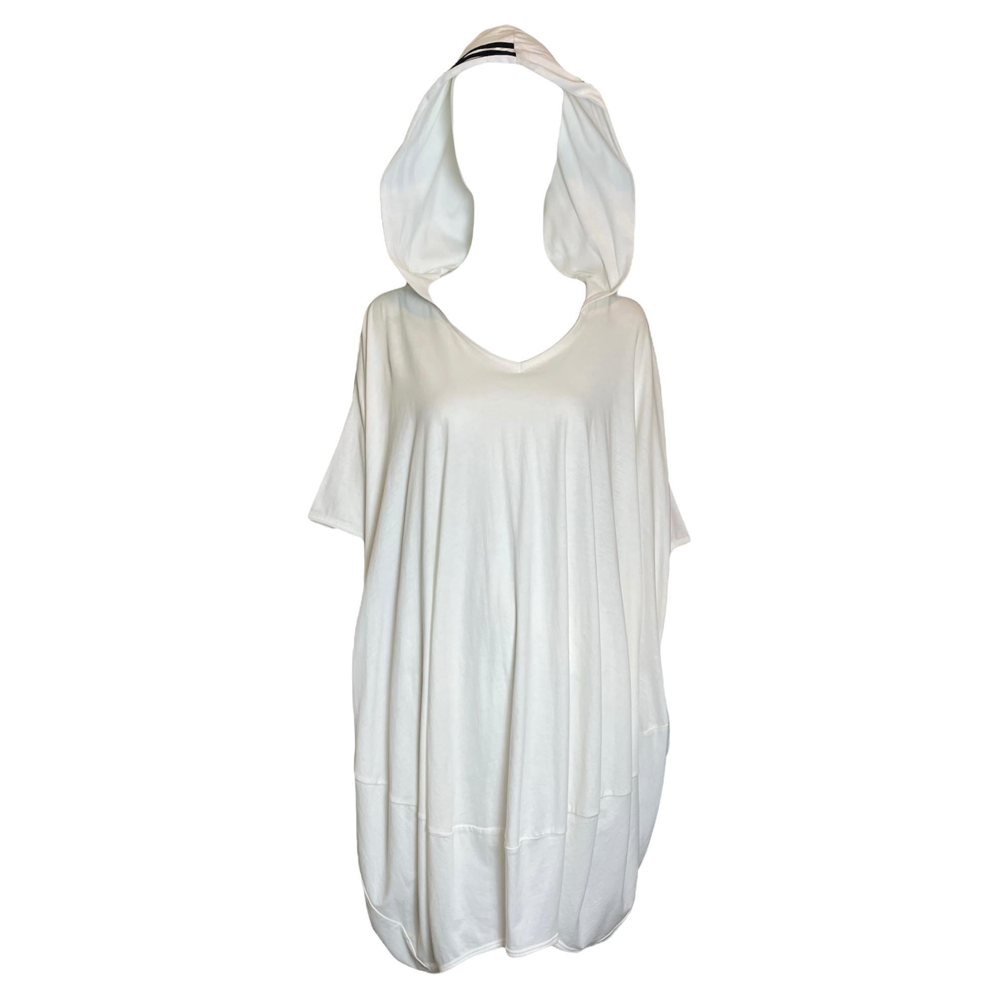 Yohji Yamamoto x Adidas Y-3 White Bubble Hoodie, 2000s For Sale