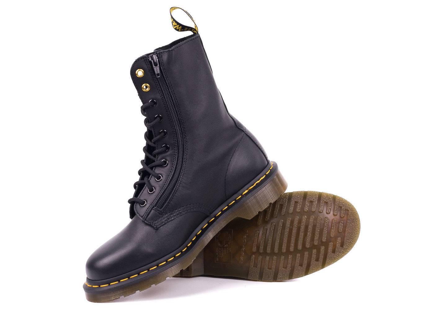 Roll up your denim and throw on your leather jacket with your Limited Edition Dr. Marten Boots. This combat boot features the impeccable Air Wair Soles, Dual Side Zippers, and yellow stitched base. Showcase your special edition Yohji Yamamoto's
