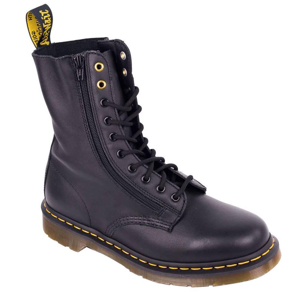 Yohji Yamamoto X Dr. Martens Mens Black Leather Combat Boots For Sale