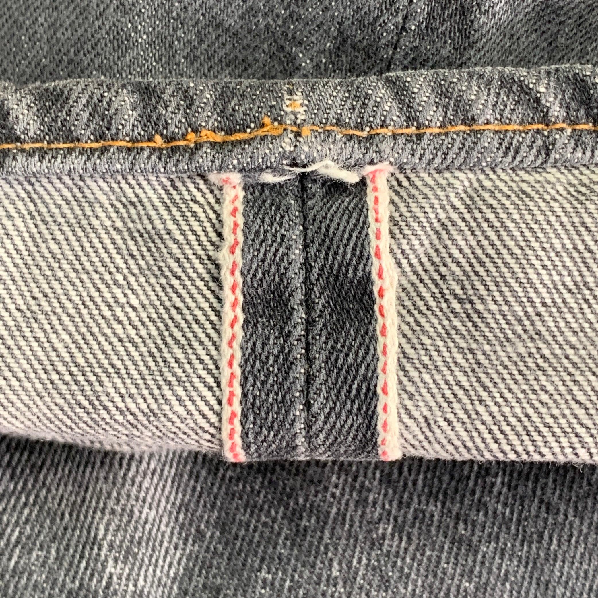 YOHJI YAMAMOTO x SPOTTED HORSE CRAFT Size 32 Grey Cotton Straight Selvedge Jeans 2