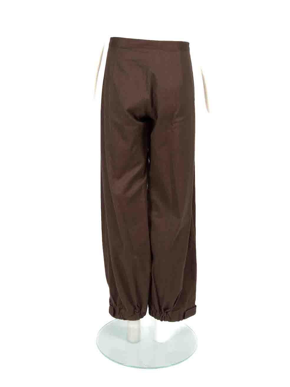 Yohji Yamamoto Y‚Äôs Brown Herringbone Tapered Trousers Size M In Excellent Condition In London, GB