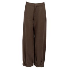Yohji Yamamoto Y'Äôs Brown Herringbone Tapered Trousers Größe M