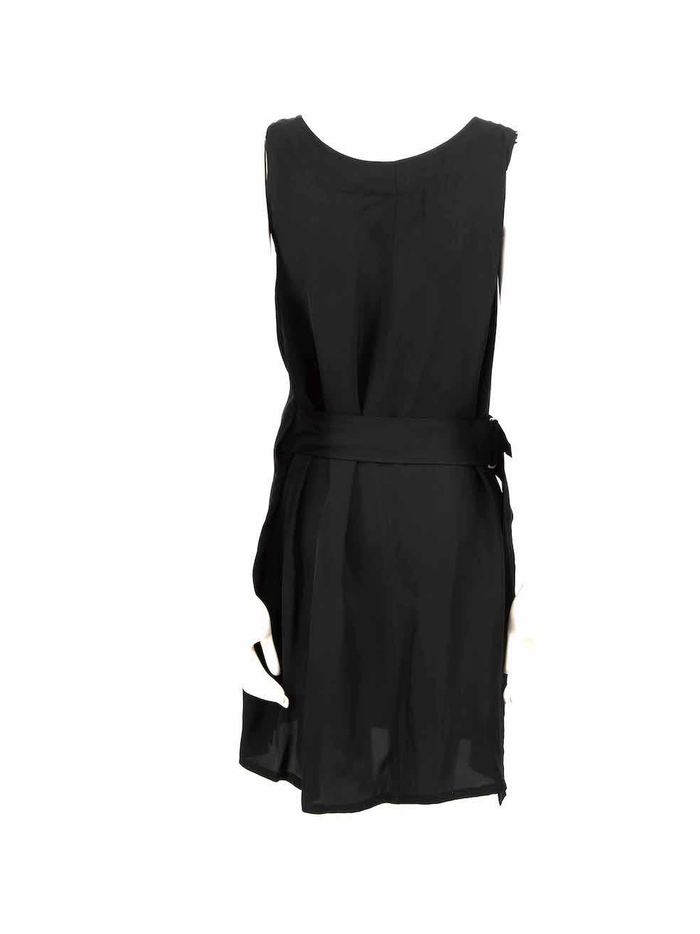 Yohji Yamamoto Y‚Äôs by Yohji Yamamoto Black Asymmetric Neck Belted Dress Size M In Good Condition For Sale In London, GB
