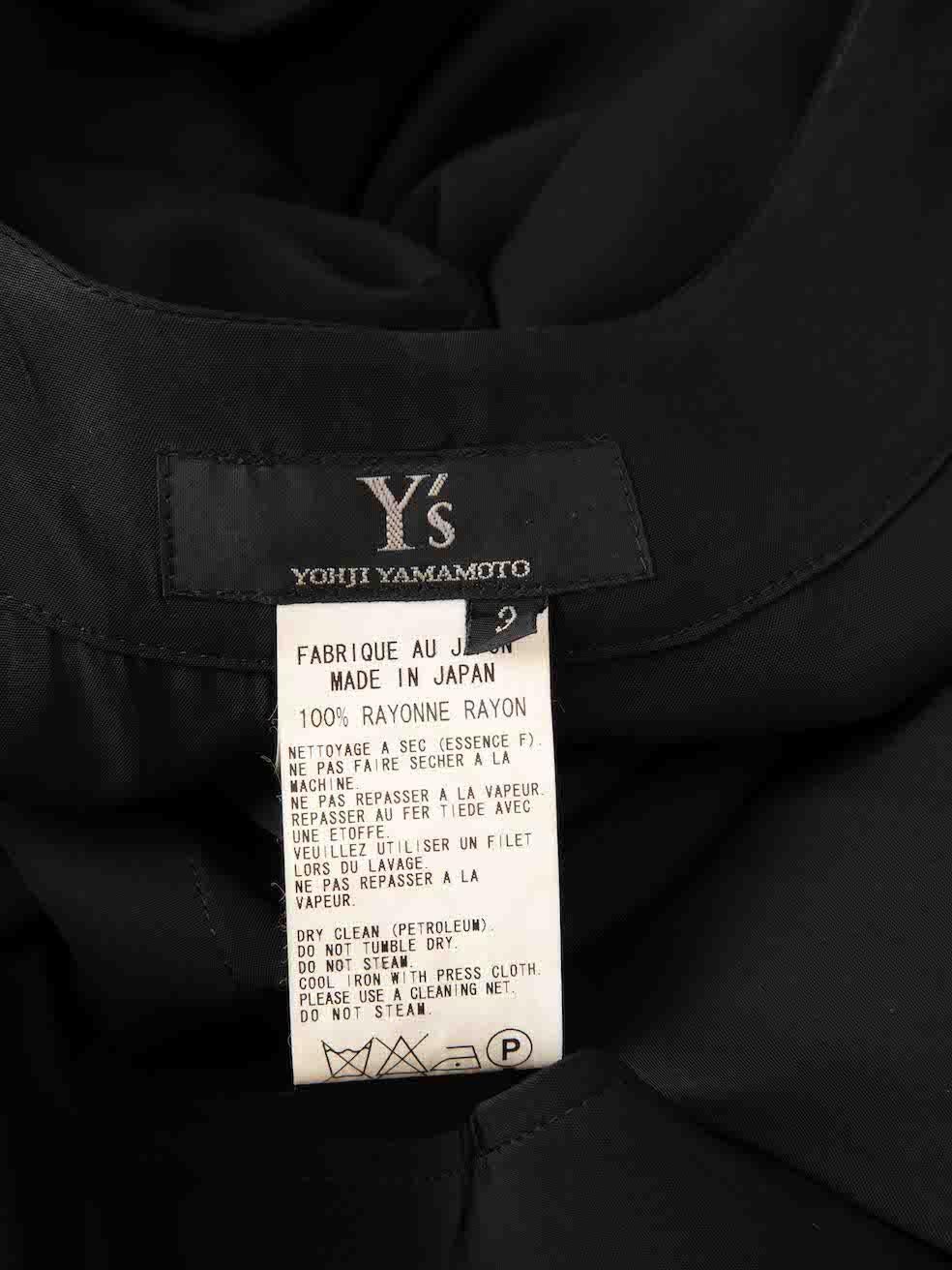 Yohji Yamamoto Y‚Äôs by Yohji Yamamoto Black Asymmetric Neck Belted Dress Size M For Sale 1