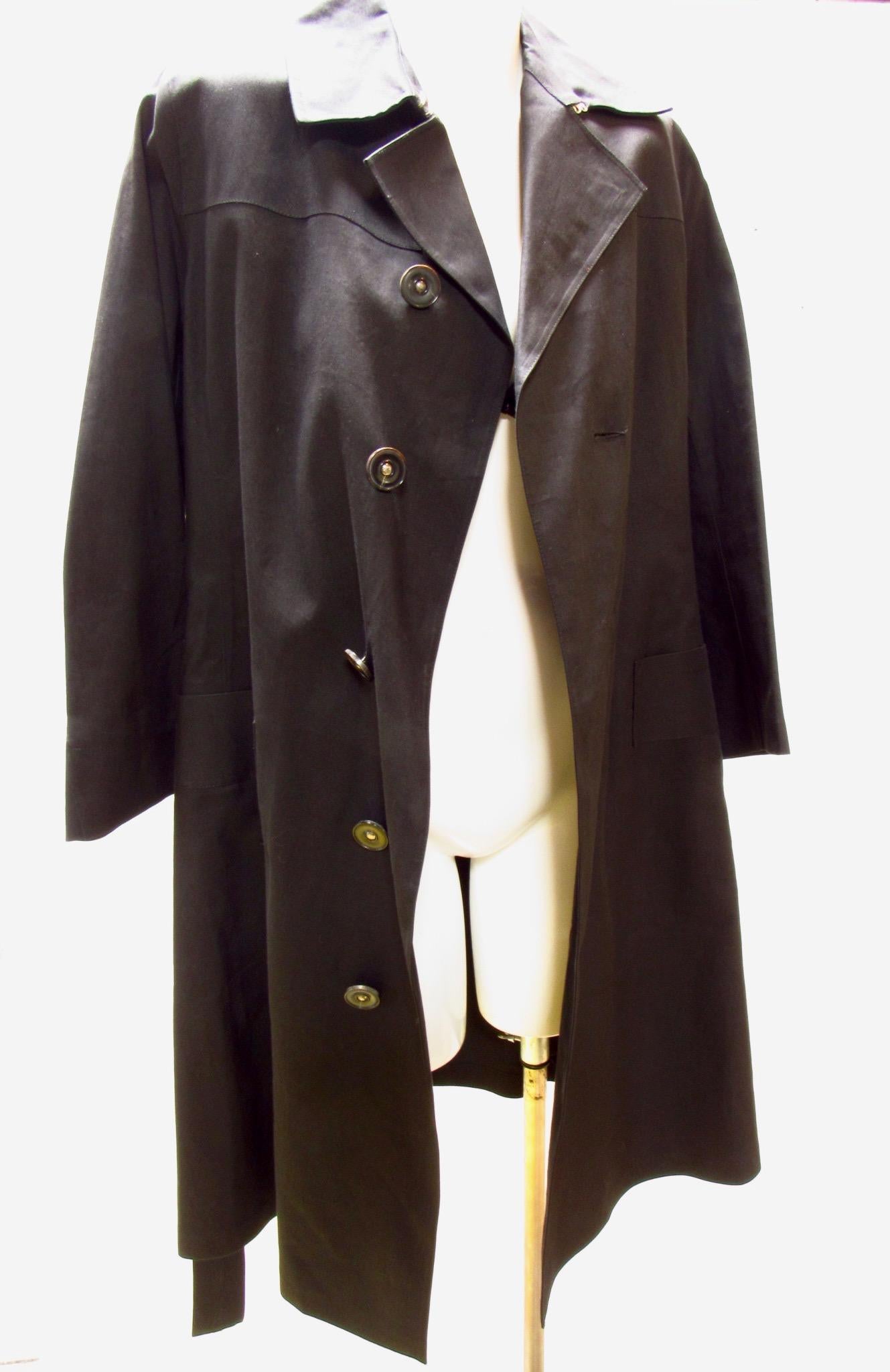 Yohji Yamamoto Y's Black Belted Raincoat For Sale 1