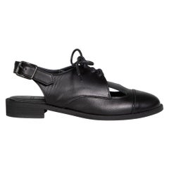 Yohji Yamamoto Y's Black Leather Slingback Oxfords Size UK 4