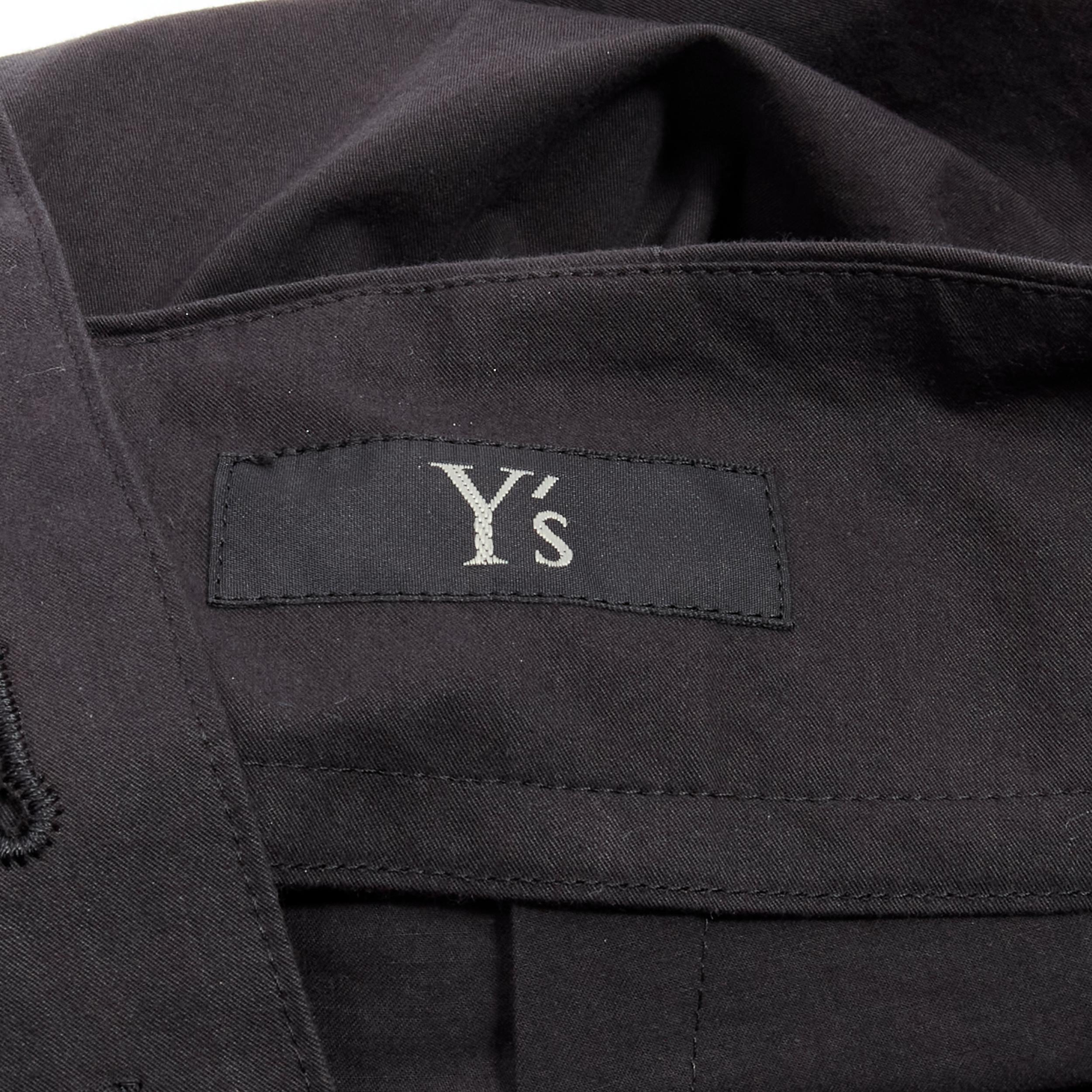 YOHJI YAMAMOTO Y'S black minimal beggar suspender dungaree wide leg pants JP1 S 6
