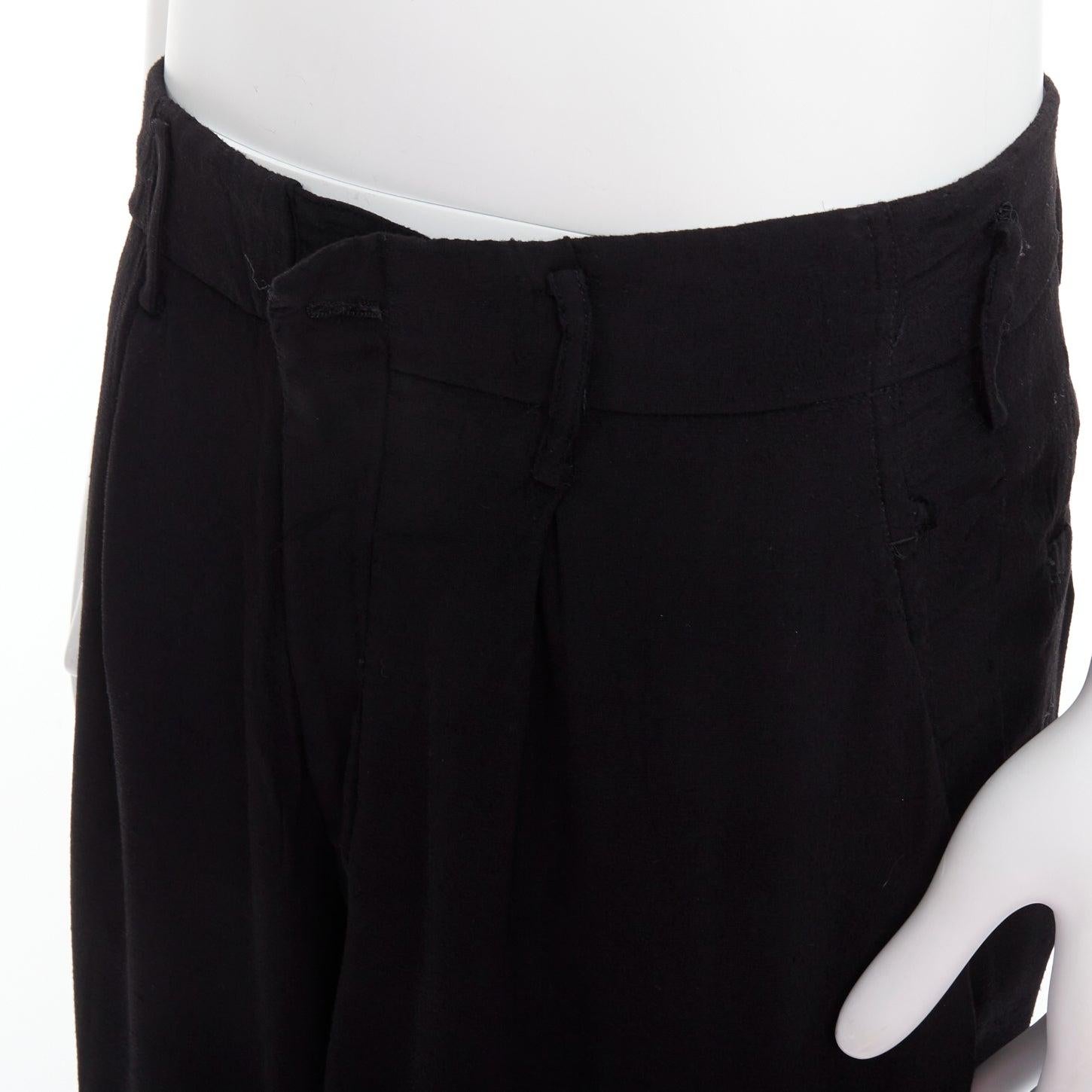 Yohji Yamamoto Y's pantaloni larghi affusolati in rayon nero plissettati sul davanti JP3 L in vendita 1