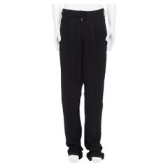 Pantalones cónicos anchos delanteros plisados de rayón negro YOHJI YAMAMOTO Y's JP3 L.