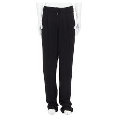 YOHJI YAMAMOTO Y's Pantalon large et effilé en rayonne noire plissé sur le devant JP3 L