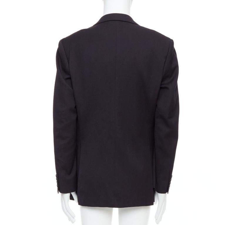 Uomo Yohji Yamamoto Y's blazer con tasca ad aletta in twill di lana nero JP3 L in vendita