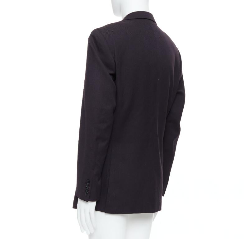 Yohji Yamamoto Y's blazer con tasca ad aletta in twill di lana nero JP3 L in vendita 1