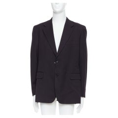 YOHJI YAMAMOTO Y's black wool cotton twill flap pocket blazer JP3 L
