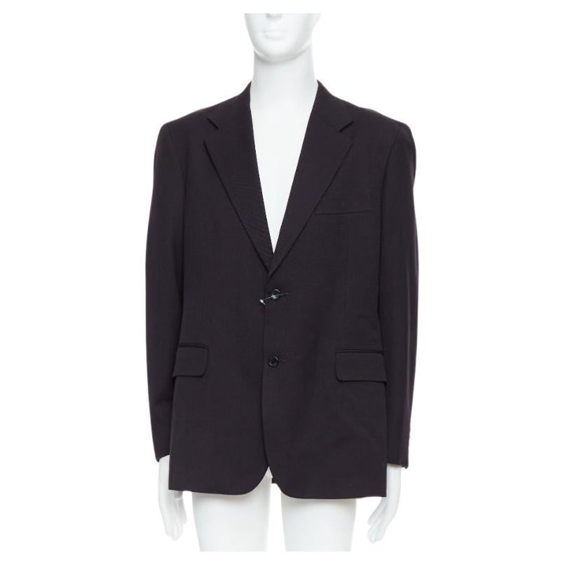 YOHJI YAMAMOTO Y's blazer à poches à rabat en laine noire et coton sergé JP3 L.