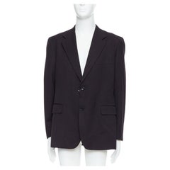 YOHJI YAMAMOTO Y's black wool cotton twill flap pocket blazer JP3 L