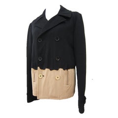 Yohji Yamamoto Y's Bleach Black Beige Jacket Blazer 