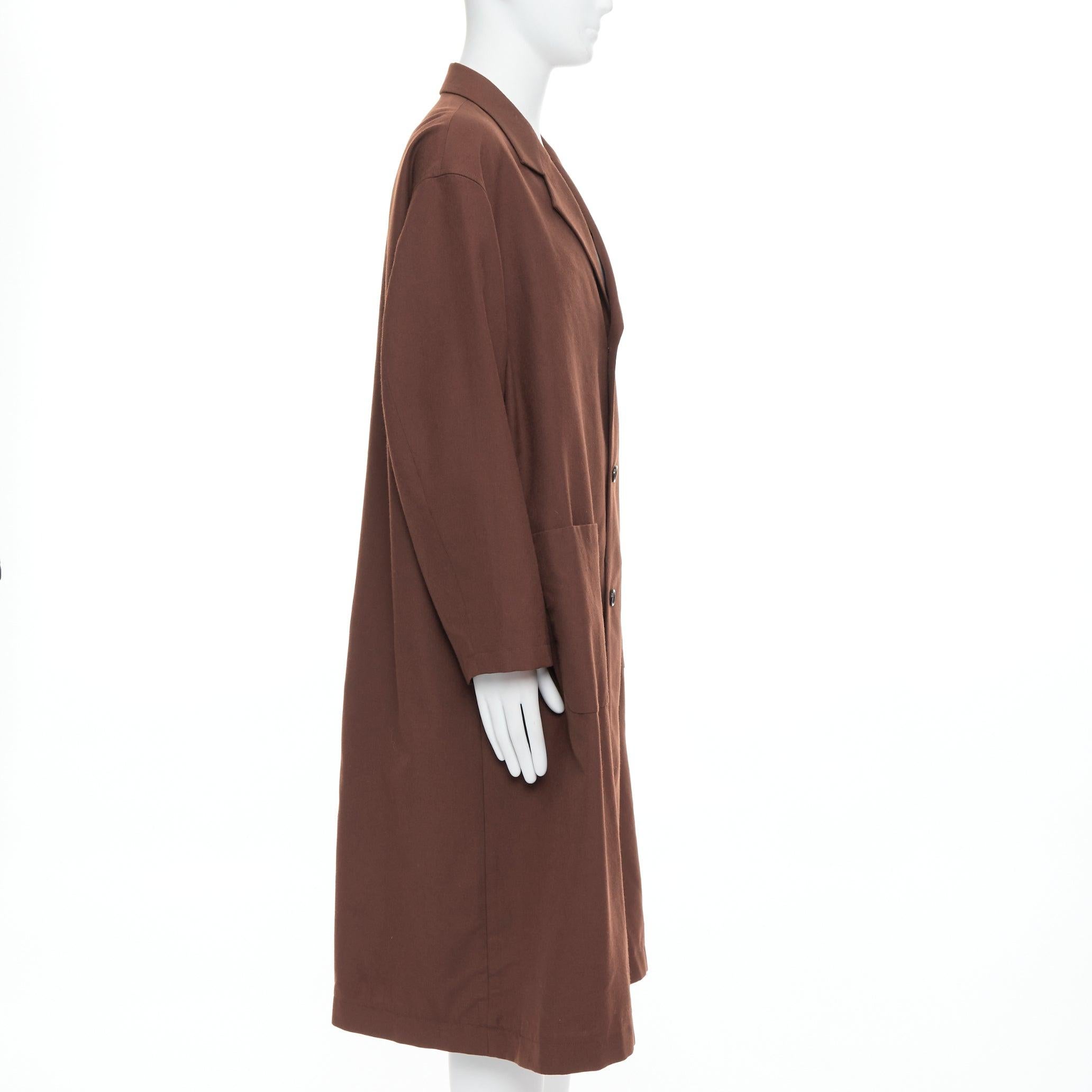 Yohji Yamamoto Y's marrone in lana e mohair monopetto lungo e boxy JP3 L. In condizioni ottime in vendita a Hong Kong, NT